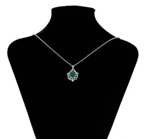 Varëse elegante me guri sintetik VEGSAGJ, argjendtë/gjelbër - Figura 3
