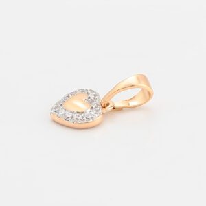 Varëse elegante e praruar në ari 18 karatësh Zemër VE18KZ, ari/bardhë - Figura 2