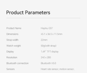 Orë e mençur Xiaomi HAYLOU GST, e zezë - Image 7