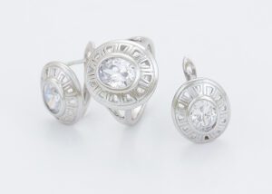 Set i veshur në platin, unazë, vathë,15.29mm/#8 SV1 - Figura 2