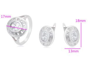 Set i veshur në platin, unazë, vathë,15.29mm/#8 SV1 - Figura 7