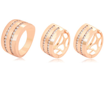 Set i praruar në ari rozë, unazë, vathë, 16.10mm/#10