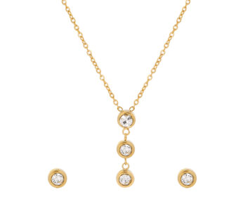 Set  të praruara në ari 24 karatësh QVXA0 – qafore + vathë, artë