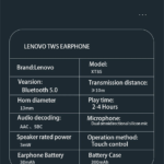 Dëgjuese Lenovo XT85, të zeza - Figura 3