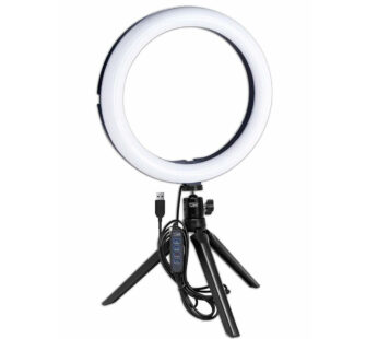 Dritë LED në formë unaze, 15cm + mini tripod, e zezë