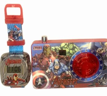 Orë dore për fëmijë dhe fotoaparat lodër, Avengers 953-001A, e kuqe