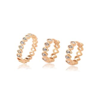 Set unazë/vathë Xuping, të praruar në ar 18K, #9
