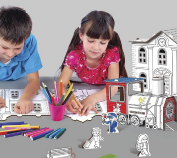 Set kreativ për ngjyrosje dhe ndërtim Arnas Toys – Stacioni i trenit 3D