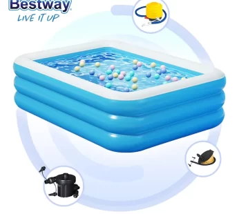 Pishinë familjare portative Bestway, i kaltër/bardhë, 388x200x60cm