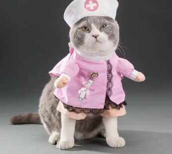 Kostum infermiere për mace ose qen Nrubi, L, e pembe