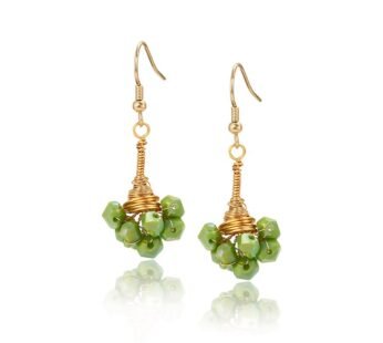 Vathë punëdore të praruar në ari 18k VP18KGJ, ari/gjelbër