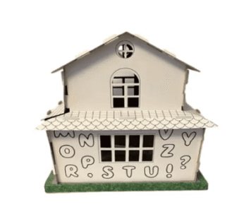 Shtëpi 3D prej druri për ndërtim dhe ngjyrosje, 41x26x42 cm