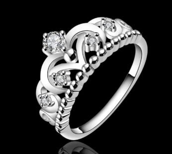 Unazë e flakëruar në argjend, kurorë klasike, 14.88 mm