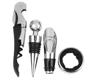 Set – hapëse e shisheve të verës , HSHVZ, e zezë, 4 pjesë