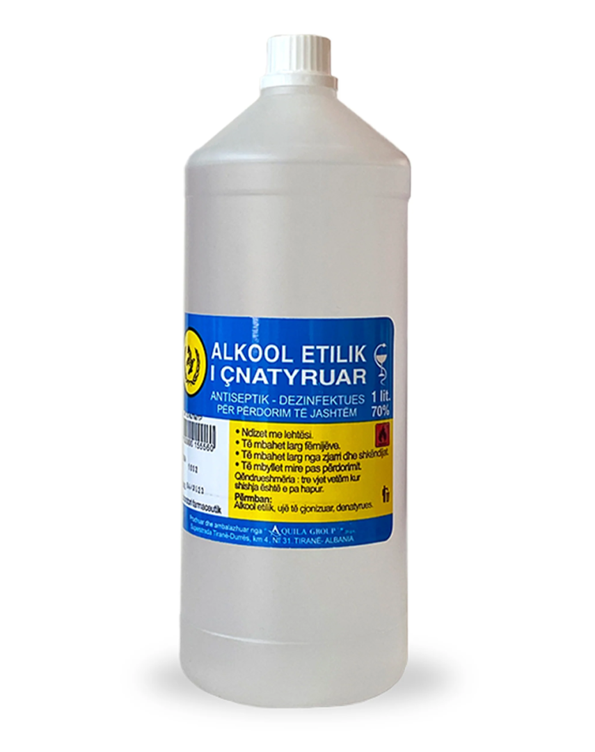 Alkool etilik Aquila 595, antiseptik dhe dezinfektues, 1 L
