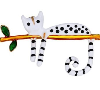 Brosh, macë dembele, i praruar në ar 18 karatësh, BXMD42