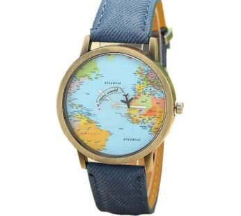 Orë dore  me hartë të botës, e kaltër 10156