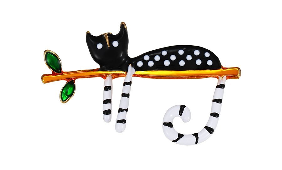 Brosh, macë dembele, i praruar në ar 18 karatësh, BXMD